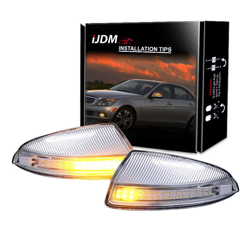Signal Panel Orange - 2Pc แบบไดนามิกลำดับ Blink/กระแสเงินสด LED กระจกด้านข้างเลี้ยวสัญญาณไฟสำหรับ Mercedes