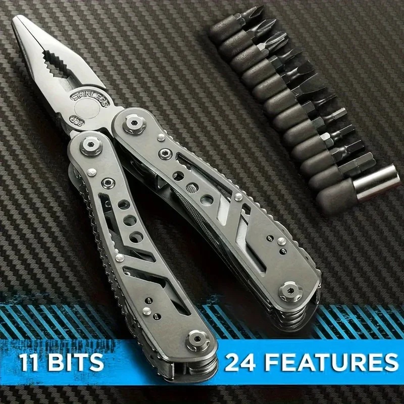 Multi Tool Plier - เครื่องมืออเนกประสงค์ 24in1 พร้อมมีด คีม 11 หัว