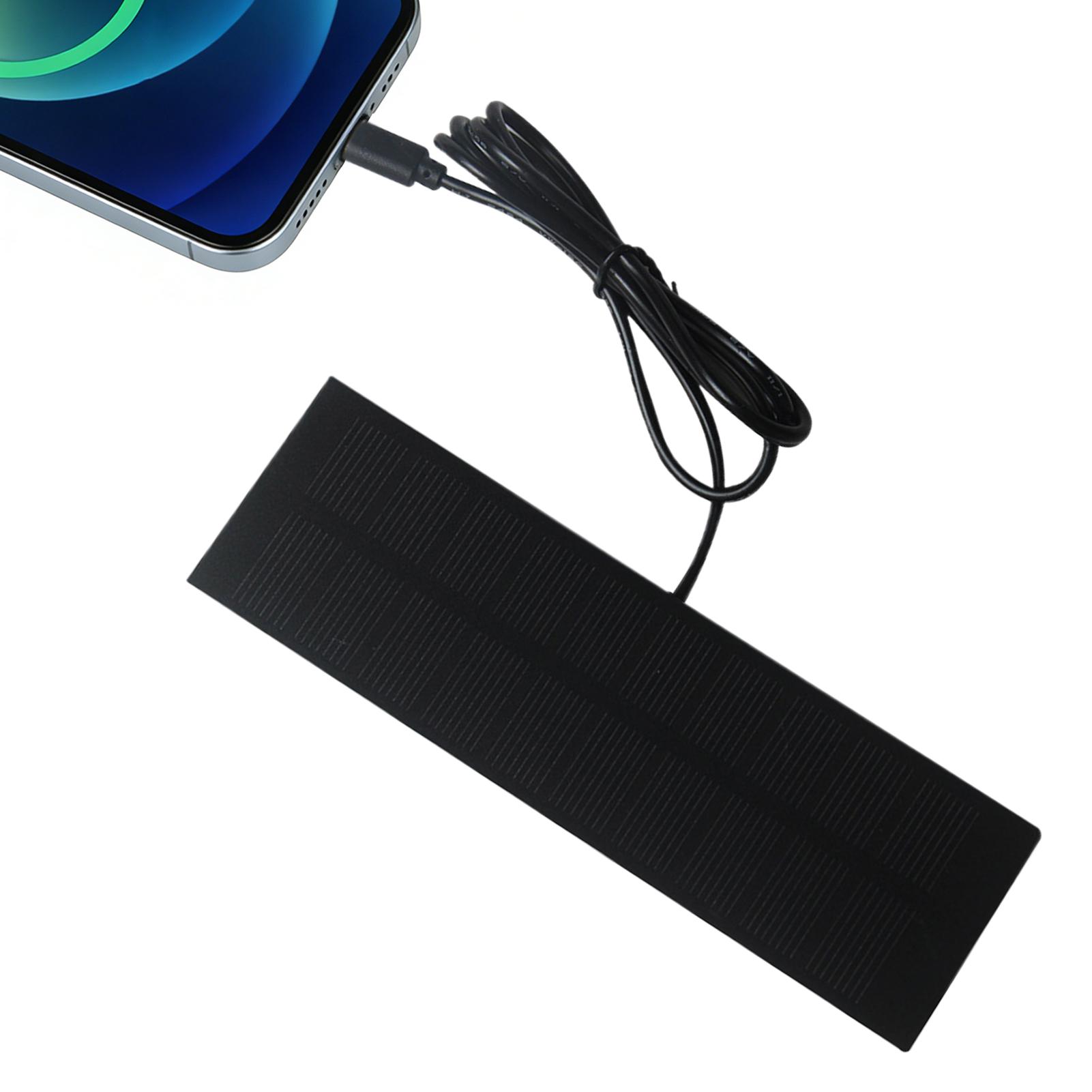 Solar Emergency Charger - เครื่องชาร์จแผงโซลาร์เซลล์ 5W 5V พร้อมระบบจ่ายไฟฉุกเฉินแบบ Type-C น้ำหนักเบาสำหรับแบตเตอรี่โทรศัพท์มือถือ,