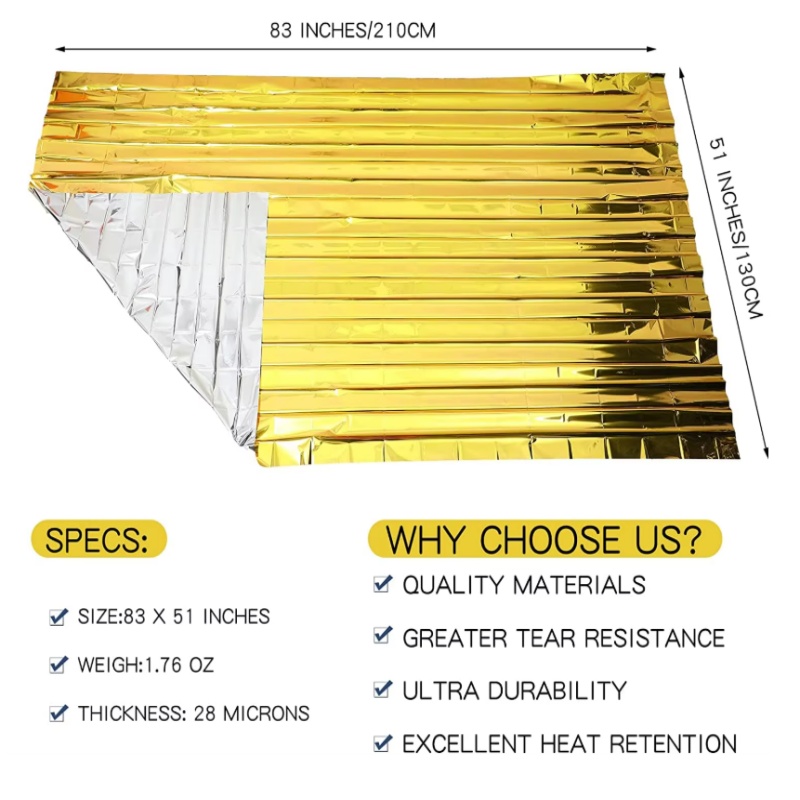 ผ้าห่มฉุกเฉินไมลาร์ฟอยล์แบบทนท - Survival Blanket Reflective บทวิจารณ์และราคา