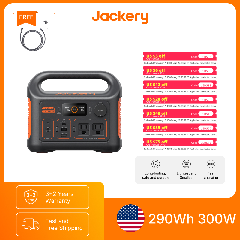 สถานีไฟฟ้าพกพา Jackery Explore - Solar Emergency Charger บทวิจารณ์และราคา