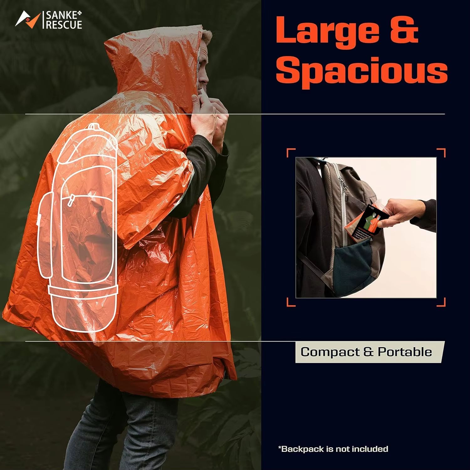 เสื้อกันฝนฉุกเฉิน ผ้าห่มกันควา - Emergency Poncho Rain บทวิจารณ์และราคา